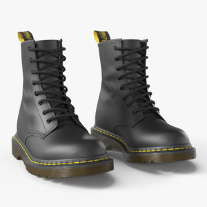 3D Dr Martens 1460 Smooth Black model