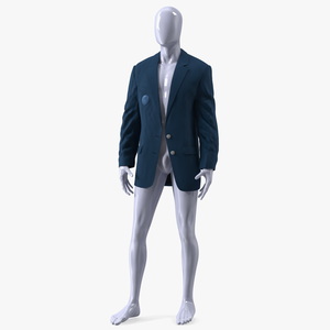 Blue Jacket on Mannequin 3D model