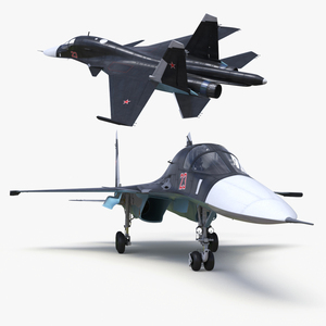 Russian Sukhoi SU-57 Fighter Jet Rigged 3D model