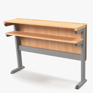 3D model University Seating System Table For Two Seats