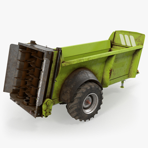 3D model Used Manure Spreader Generic Rigged