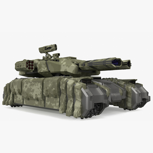 3D Sci Fi Heavy Tank Green model