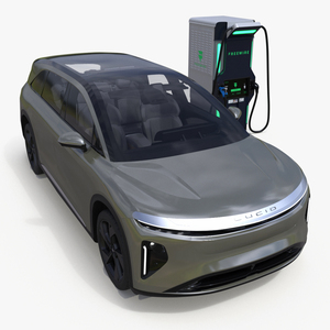 3D Lucid Gravity Electric SUV with Ultrafast EV Boost Charger model