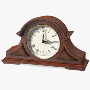 3D Antique Mantel Clock Brown