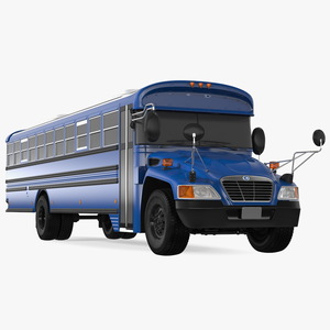 3D Blue Bird Commercial Bus Exterior Only model