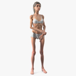 3D Woman Anorexic Rigged