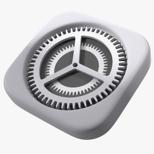 iPhone iOS Settings Icon 3D model