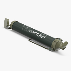 3D LifeStraw Water Filter Green Open model