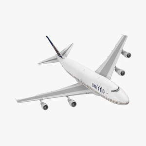 Boeing 747 100B United Rigged 3D model