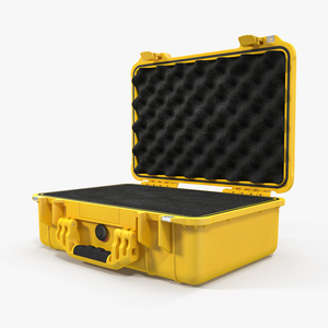 Pelican Case Yellow with Foam 3D model