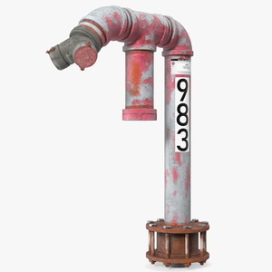 3D Old Double Pipe Fire Hydrant model