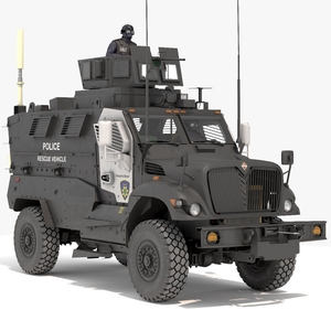 3D Armored Police Rescue Vehicle with Driver and Shooter model