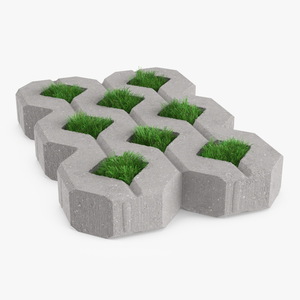 3D Grass Filled Concrete Paver Fur