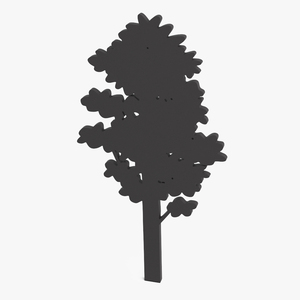 Poplar Tree Silhouette 3D