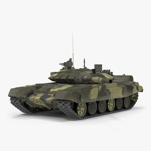 T72 Main Battle Tank Camo Rigged 3D