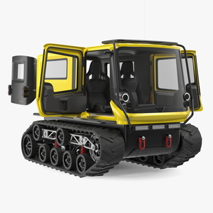 Arctica Vehicle Simple Interior Yellow Rigged for Cinema 4D 3D model