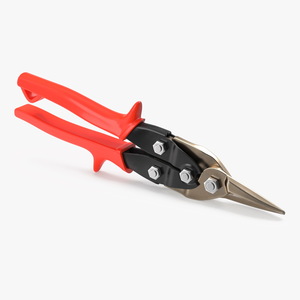 3D Metal Scissors Red model