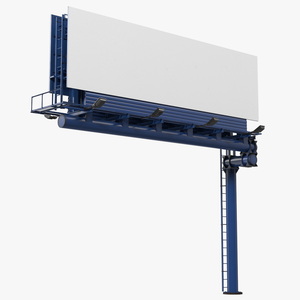 Blank Billboard Advertising Structure 3D