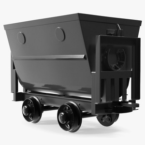 3D Mining Rail Cart Black New