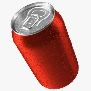 Drink Soda Can with Water Droplets Red 330ml 3D model