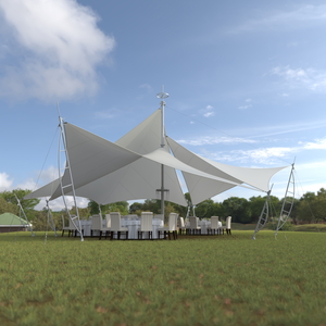 3D Served Dining Table Under Tent Cover