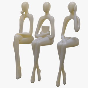 3D model Home Decor White Plastic Human Sculpture