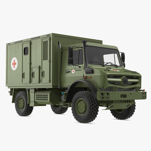 3D Mercedes Unimog 4023 Ambulance Vehicle model