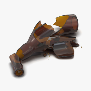 Broken Beer Bottle Brown 3D model