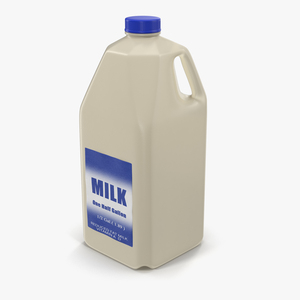 3D Milk Half Gallon Plastic Bottle