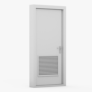 3D Grey Fire Door Single