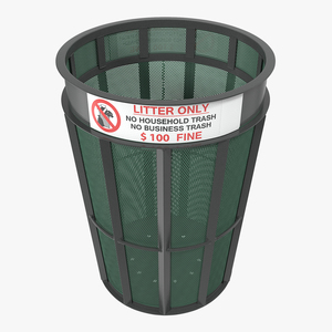 3D Public Garbage Can model