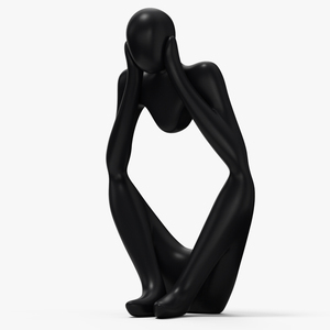 Stylized Human Figurine Black 3D model