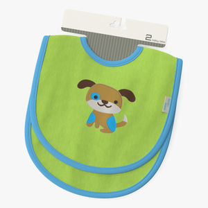 3D Cardboard Hanger with Two Green Baby Bibs