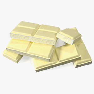 3D White Chocolate Squares model