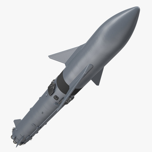 Heavy Starship With Booster 3D