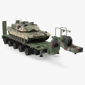 3D model Tank Transporter M1000 Semi-Trailer with M1 Abrams