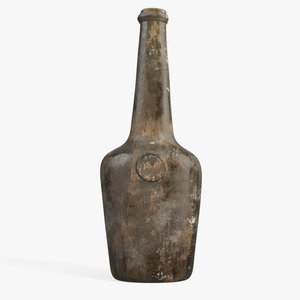Vintage Glass Wine Bottle Old 3D model