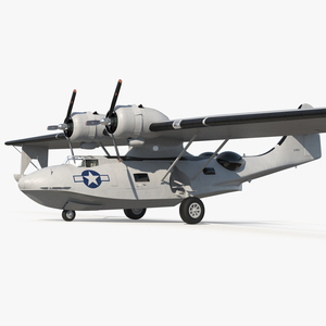 Flying Boat Consolidated PBY Catalina WWII Rigged 3D model