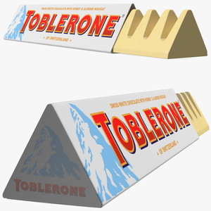 3D Opened Toblerone White Chocolate Bar