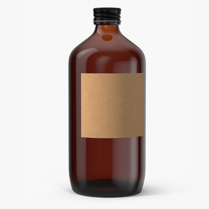 3D model Amber Glass Bottle with Blank Label