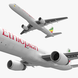 3D model Ethiopian Airlines Boeing 757 Aircraft Rigged