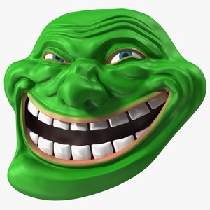 3D model Trollface Green