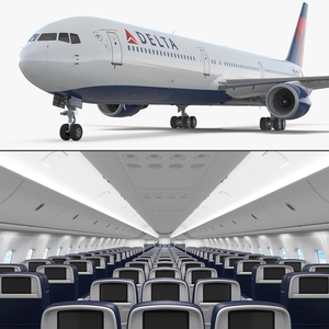 Boeing 767 400 with Interior Delta Air Lines 3D model