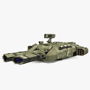 3D Futuristic Turret Green model