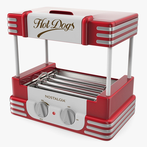 3D Retro Hot Dog Roller Grill