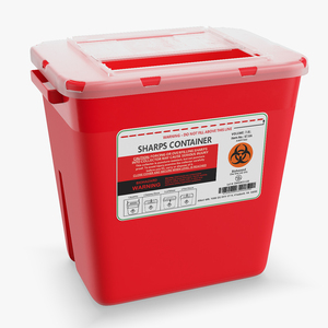 Medical Waste Disposal Container Open 3D