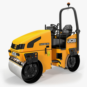 Compact Tandem Vibratory Road Roller JCB Rigged 3D