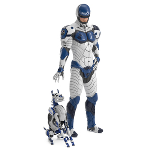 Sci Fi Cop with Robotic Dog 3D