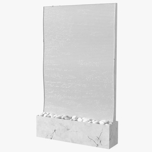 Designer Wall Waterfall White Marble with Water 3D