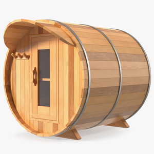 Wooden Barrel Outdoor Sauna 3D